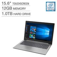 Lenovo Ideapad 330 15.6" Touchscreen HD LED-Backlit Laptop, Intel Core i7-8550U 1.8GHz up to 4.0GHz, 12GB DDR4, 1TB HDD, DVD-RW, Bluetooth, HDMI, Webcam, Media Card Reader, Windows 10
