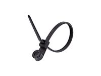4 Inch Black Mount Head Zip Tie - 100 Pack