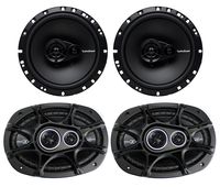 2) Kicker 41DSC6934 6x9" 360W + 2) Rockford R165X3 6.5" 90W 3-Way Car Speakers