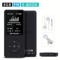 MYMAHDI 8GB MP3 Music Player 1.8 Inch Screen 70h Lossless Sound, Support up to 128GB Micro SD Card Black