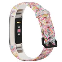 honecumi Floral Pattern Bands Compatible with Fitbit Alta/Alta hr Wristband Replacement Accessory-Exchange Watch Band for Men&Women Colorful Stripe Printing Straps