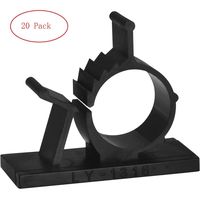 Cable Clips, RilexAwhile Self-Adhesive Wire Holder Cable Organizer Cord Management Clamps with Adjustable Backed 20 Pack Black (XX-Large)
