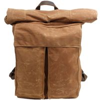 DRF Canvas Backpack Rolltop Rucksack Hiking Waterproof BG243 (Khaki)