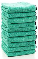 10 Pack - Ultra Plush Velvet Microfiber Towels LARGE 14" x 14" Size - Ultra Thick 700 GSM - Polishing, Detailing, Cleaning Towel for Fine Automobile Finishes, Car Windows, Glass & More!