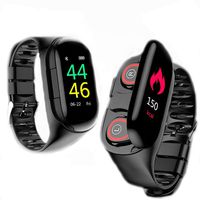 Smart Watch Dual Wireless Bluetooth Earbuds 2 in 1 IP67 Waterproof Touch Scree Smart Sport Bracelet Fitness Trackers Heart Rate Blood Pressure Monitor for Android & iOS Long Standby