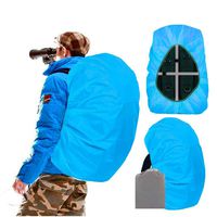 Joy Walker Waterproof Backpack Rain Cover for (15-90L), Upgraded Anti-Slip Cross Buckle Straps, Triple Strengthened Layers for Hiking Camping Traveling Cycling (Azure, Middle (for 30-40L Backpack))