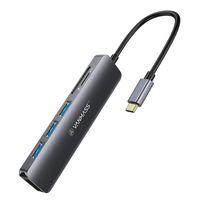 VANMASS Thunderbolt 3 USB C Hub, SD/Micro SD Cards Reader, 3-Port USB 3.0 Convertor, OTG USB Type C Adapter Compatible with MacBook Pro 2018/2017/2016, XPS, HP Spectre, Surface, Chromebook, Galaxy S9