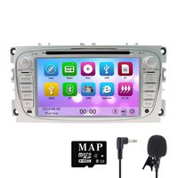 NVGOTEV Car Audio Stereo Headunit Fits for Ford Focus 2008 2009 2010 2011 DVD Player Radio 7 Inch HD Touch Screen GPS Navigation with Bluetooth Steering Wheel Control 8GB Map Card(Silver)