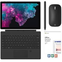Microsoft Surface Pro 6 2 in 1 PC Tablet 12.3" (2736x1824) Touchscreen, i5-8250U, 8GB RAM, 256GB SSD w/Fingerprint Type Cover, Surface Pen, Mouse, Office 2019, Backlit, WebCam, Fanless, Win 10 - Black