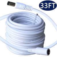 2.1mm x 5.5mm Extension Cord 33FT/10 Meters,DC 12v Power Supply Adapter CCTV Security Camera Surveillance Indoor Wireless IP Camera Dvr Standalone LED Strip,Car,12 Volt Male to Female Plug Cable