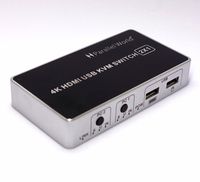 HDMI USB KVM, Parallel World 4k@30 2-port KVM 2-in-1 Switch, Support 3840×2160p/1080p/720p,EDID/HDCP/Muse/Keyboard/U disk/Priter/Camera for Laptop