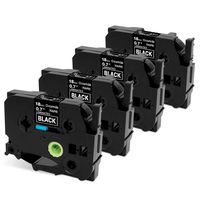 Replace TZe-345 TZe White on Black Tape 18mm 3/4 Inch Compatible with Brother P-Touch Cartridges Tape,TZ Label Tape for PT-D400AD, 4-Pack