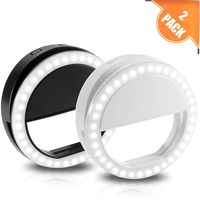 Braylin Selfie Ring Light for Camera, LED On-Camera Video Lights for Cellphone, USB Rechargeable, Pack of 2