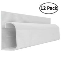 J Channel Cable Raceway Self Adhesive Desk Cord Organizer and Wire Manager - White - 48" (4 Feet) - 12 Pack