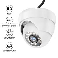 Dericam 1080P@30fps 1920TVL Full HD Dome Security Camera, HDCVI/HDTVI/AHD/960H 4-in-1 Surveillance Camera, IP66 Metal Housing, 24 LEDs/82ft Night Vision, 85°Viewing Angle, AC2MD2, White