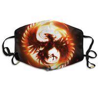 YUIOP Magic Art Firebird Phoenix Printed Mask Neutral Mask for Men and Women Polyester Dust-Proof Breathable Mask