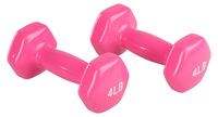 AmazonBasics Vinyl 4 Pound Dumbbells - Set of 2, Pink