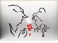 Beauty the Beast and the Red Rose car truck SUV mac book mac air laptop tool box wall window decal sticker approx. 8 inches black and red