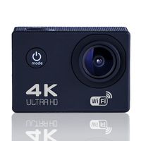 Sports Camera Sports Video 4K WiFi Action Cam 12 MP Underwater Camcorder HD 1080P and 2 Batteries 170° Wide-Angle Black