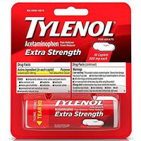 TYLENOL Extra Strength Caplets 10 ea (Pack of 5)