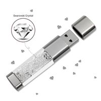 D-CLICK TM Bling Bling Jewelry Crystal USB 3.0 Super Speed Flash Drive for Girls (8GB, Clear)