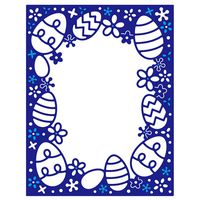Kwan Crafts Egg Flowers Frame Happy Easter Decoration Metal Die Cutting Dies for DIY Scrapbooking Photo Album Embossing Folder