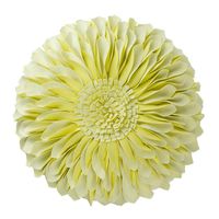 JWH 3D Sunflower Applique Accent Pillow Handmade Cushion Round Decorative Pillowcase with Pillow Insert Home Bed Living Room Couch Chair Decor Festival Gift 13 Inch / 33 cm Solid Suede Light Green