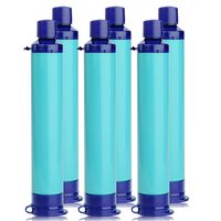 Membrane Solutions Straw Water Filter Survival Filtration Portable Gear Emergency Preparedness Supply for Drinking Hiking Camping Travel Hunting Fishing (Pack of 6)
