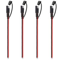 4 PCS 12V SAE TO SAE Quick Disconnect Extension Cable With DC Connection Cord Plug 1 Foot 18AWG Gauge,DIY Sae Power Connector,4 pcs Extension Cable+4 pcs Dust Cap