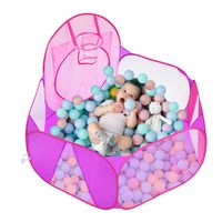 Eocolz Kids Ball Pit Large Pop Up Childrens Ball Pits Tent for Toddlers Playhouse Baby Crawl Playpen with Basketball Hoop and Zipper Storage Bag, 4 Ft/120CM, Balls Not Included (Pink)