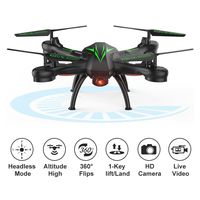 Beebeerun WiFi FPV Quadcopter Drone with Camera Live Video 2.4GHz Headless Mode Altitude Hold One-Key Function VR Headset-Compatible Gravity Induction Damage Resistance (Black Drones with Camera)