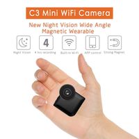 YAMEIJIA C3 Mini WiFi Camera, IP Camera Wireless P2P Remote Control Night Vision Mini Camcorder Outdoor HD 720P Micro Action Mini Hidden Camera,Sport Wireless Camera