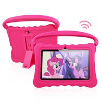 Kids Tablet PC Android 8.1 OS 7 Inch Full HD Display Tablets for Kids 1GB RAM 16 GB Storage Quad-Core 1.3Hz WiFi Tablet Soft Shock&Kid-Proof Case (Pink)