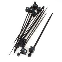 Uxcell Nylon Auto Car Push Mount Wire Cable Tie, 142mm x 6.4mm, 10 Pcs, Black