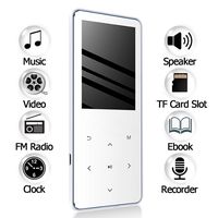 MP3 Player with Built-in Speaker, GREATLINK 16GB Lossless Music Player Multifunction MP3 Player with Touch Buttons 2.4 Inch Screen FM Radio Voice Recorder (White)