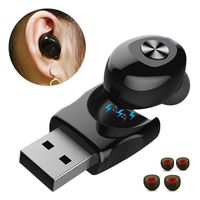 Mini Bluetooth Earbud, FEEYOO Single Ear Mini Invisible V5.0 Wireless Earphone Talking HD Built-in Mic with Magnetic USB Charger, in-Ear Earbud for iPhone iPad Samsung Android Devices