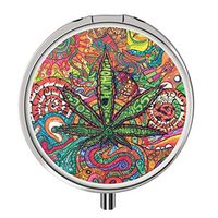 Pill Box Round,Compact 3 Compartment Medicine Case, Stainless Steel Pill Case for Pocket or Purse