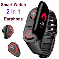 2-in-1 M1 Newest AI Smart Watch with Bluetooth Earphone Heart Rate Monitor Smart Wristband Long Time Standby Sport Watch Men 4.6