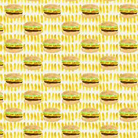 GRAPHICS & MORE Hamburgers Fries Yum Premium Roll Gift Wrap Wrapping Paper