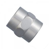 Naiture Brass 1/2" Ips Threaded Pipe Fitting Coupling, Brushed Nickel Finish