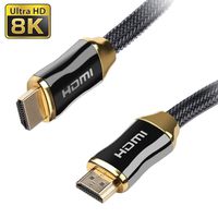 SatelliteSale Ultra High Speed HDMI 2.1 Cable 8K 120Hz HDR 48Gbps [24K Gold Plated Connectors | Premium Nylon Cord] Enhanced Audio Return (eARC) & Dolby Atmos (3 Feet)
