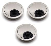 Lheng 3Pcs Pearl Silver 60mm/1.96inch Desk Grommet Wire Organizer Cable Hole Cover Plug Cap Insert for Cable Cord Wire Orangizer Computer