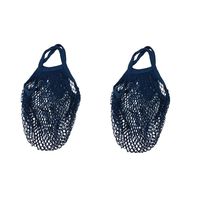 Mesh Net Turtle Bag Longay String Shopping Bag Durable Fruit Storage Handbag Tote (Dark Blue)