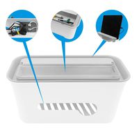 Macally Cable Management Box Organizer for Cords, Power Strips, Surge Protectors - Hide Loose Wires Behind TVs, Office Desks, Computers, Entertainment Centers