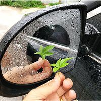 Highpot 2Pcs Car Rearview Mirror Anti Fog Film, Anti Water Mist Coating Rainproof Rearview Mirror Window Protective Film (A)