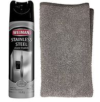 Weiman Stainless Steel Cleaner & Polish Aerosol, 17 fl oz with Microfiber Cloth for Stainless Steel