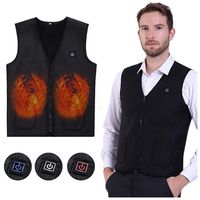 Fine Electric Heated Vest, USB Rechargeable Heating Clothes Vest, Men & Women Washable Size Adjustable Body Warmer Gilet for Outdoor Skiing, Hiking, Hunting, Motorcycle, Camping (Black, XXXL)