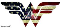 2 pcs - Reflective 3M Wonder Woman 6" Diameter STICKER/DECAL Retro USA Retro Blue Line Flag cute and funny wallpapers DIY nice for car, laptop, ipad, mac, truck, iphone and personal staffs