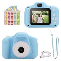 WIOR Kids Digital Video Camera 1080P HD Kid Cameras Shockproof Toddler Toy Camcorder Rechargeable Mini Selfie Camera with Soft Silicone Shell, Birthday Festival Gifts for Boys Girls (Blue, No SD Card)