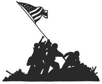 hBARSCI Raising The Flag Vinyl Decal - 5 Inches - for Cars, Trucks, Windows, Laptops, Tablets, Outdoor-Grade 2.5mil Thick Vinyl - Matte Black